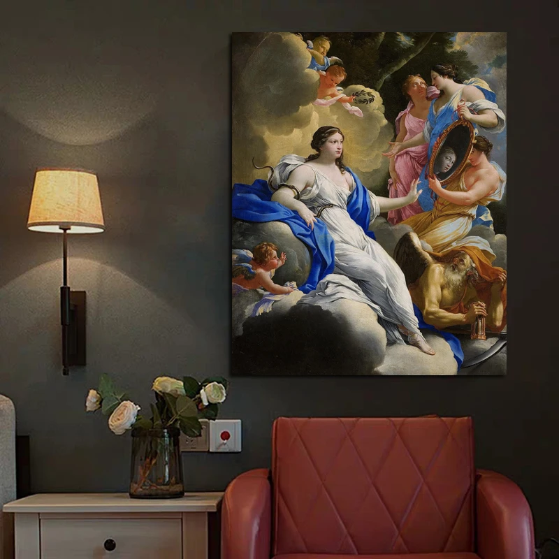 Картина на холсте Simon Vouet Allegory Of Prudence украшение для гостиной и дома Современное