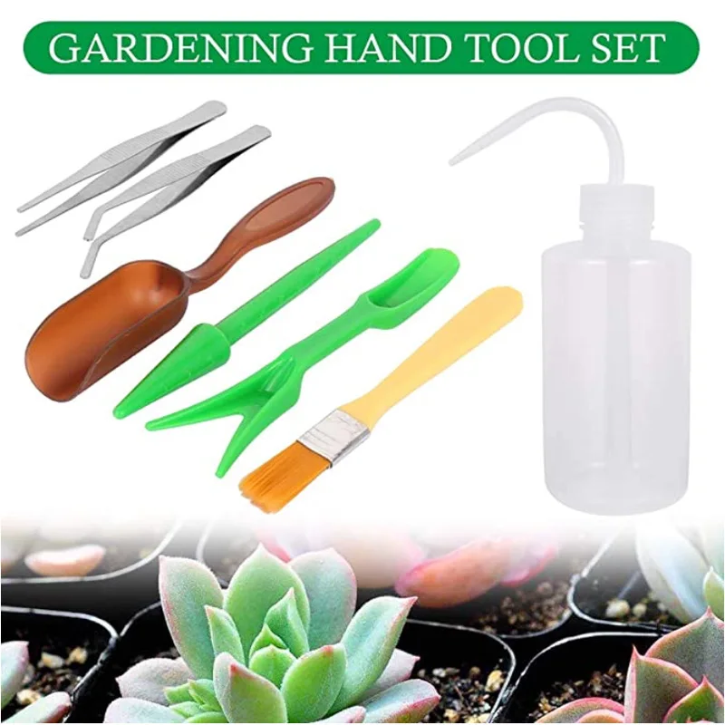 

7 Pcs/set Succulent Planting Garden Planter Kit DIY Tool Set Transplant Seedling Tool Bonsai Fertilizer Drilling Gardening Tools