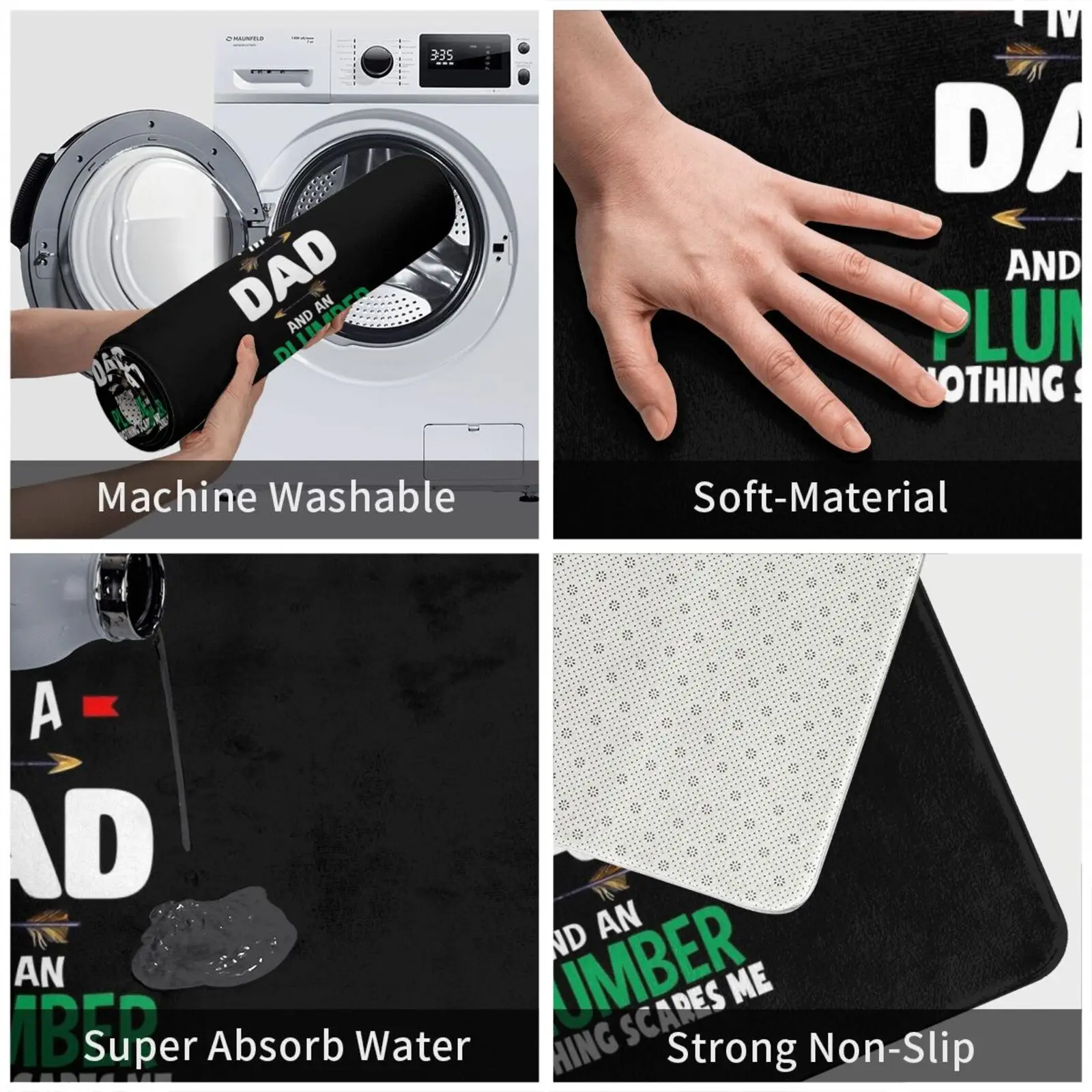 Я папа и ничего не пугает меня коврик подушка Мягкий Нескользящий Коврик для