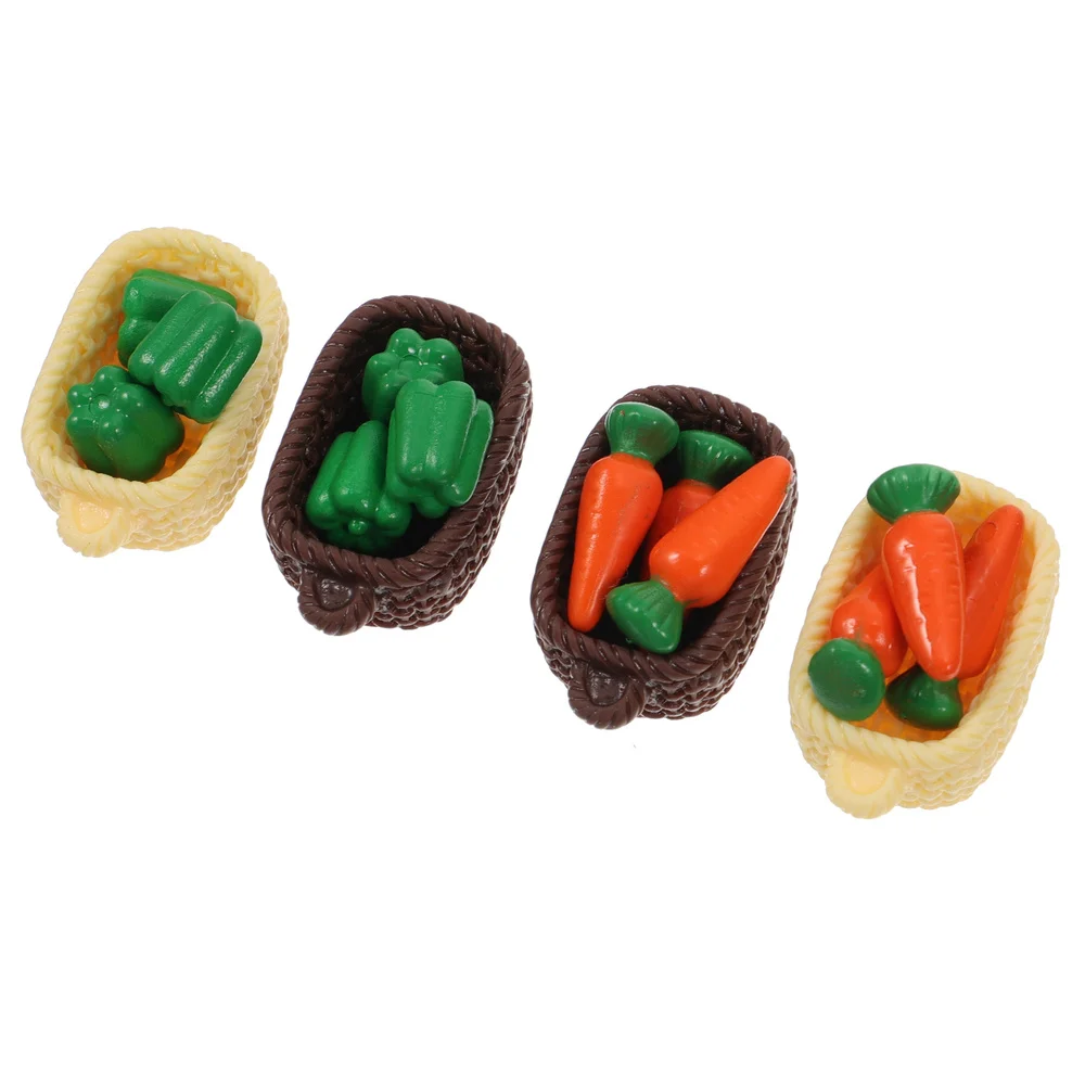 

4 Sets of Mini House Adornments Mini Kitchenware Models Flowerpot Miniature