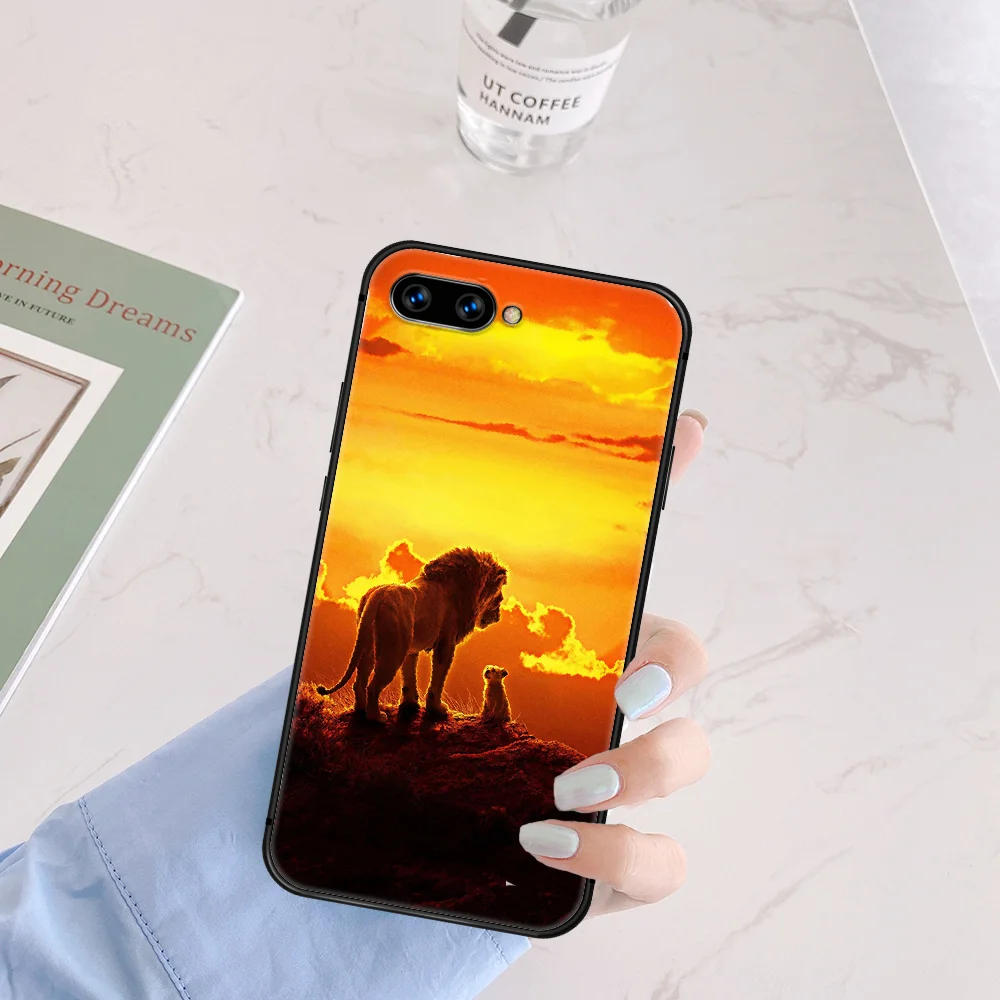

Cartoon Cute Lion King Phone Case Cover Hull For HUAWEI Honor 6A 7A 7C 8 8A 8S 8x 9 9x 10 10i 20 Lite Pro black Bumper Silicone