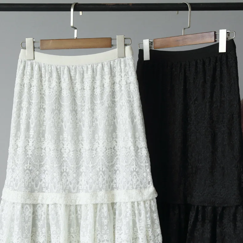 Черные белые клетчатые новые зимние корейские винтажные однотонные кружевные