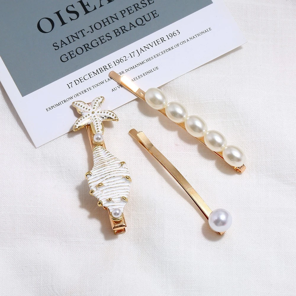 

В богемном стиле с жемчугом в виде морской звезды в виде ракушки заколки невидимки для волос модные заколки для волос комплект милые украше...