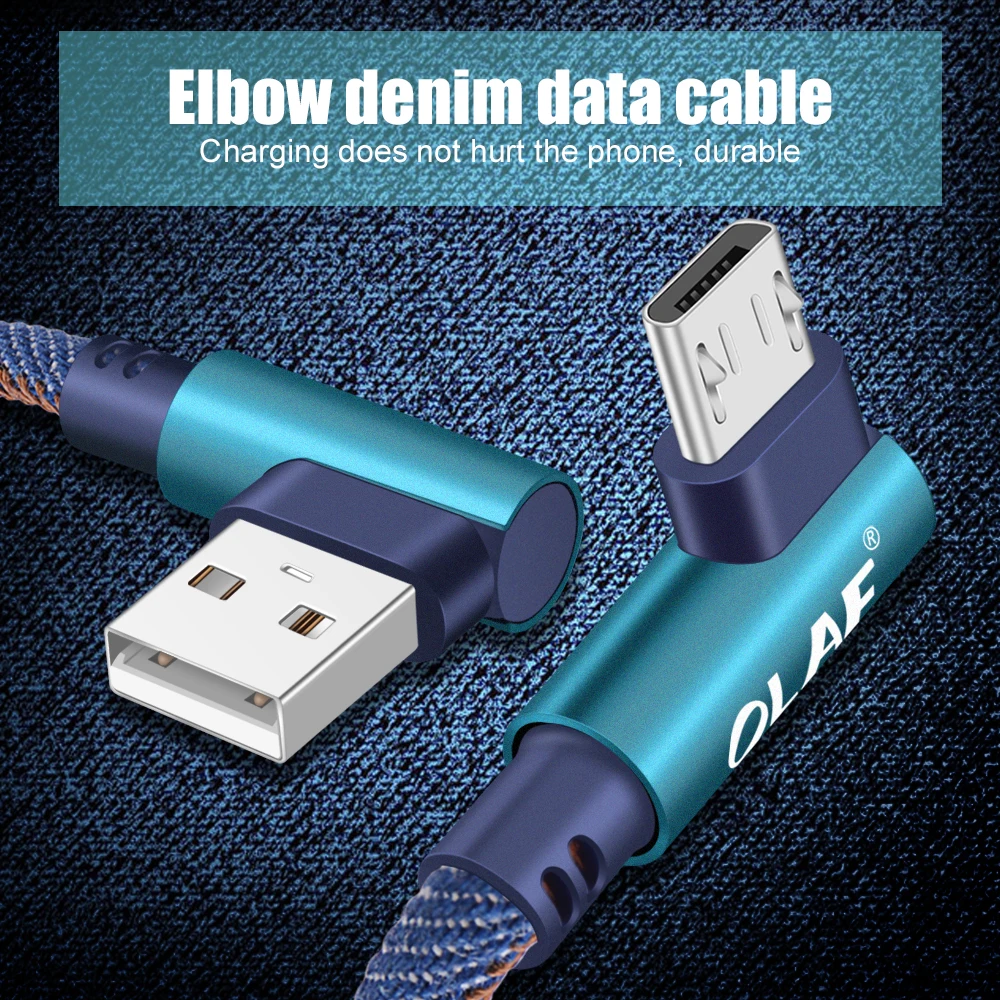 Олаф 90 градусов Micro USB кабель 2.4A Быстрая зарядка кабель для передачи данных Microusb кабель для samsung Xiaomi Android мобильный телефон кабель