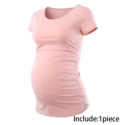 Комплект из 3 предметов; Одежда для беременных; Ropa Embarazada; футболка; топы; Футболка для беременных; повседневная одежда с оборками сбоку - Цвет: pic