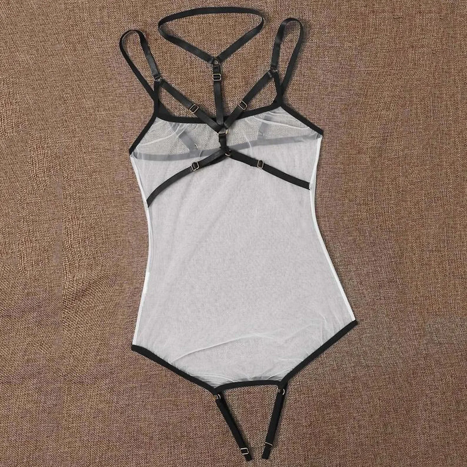 Для женщин сексуальное нижнее белье с лямками на шее секс Корсеты прозрачной