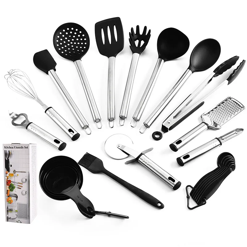 

23pcs Silicone Kitchenware Non-stick Cookware Cooking Tool Spatula Ladle Egg Beaters Shovel Spoon Soup Kitchen Utensils Set