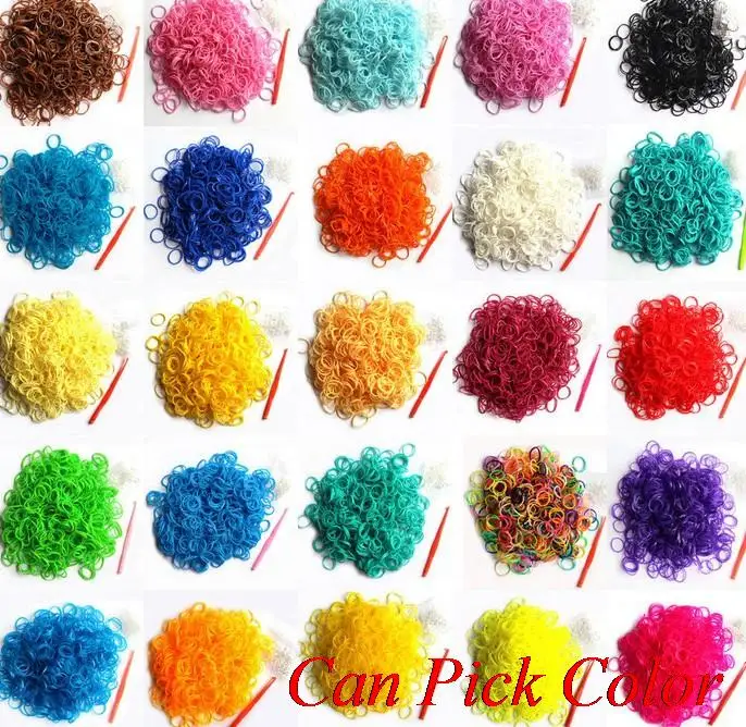 

6tt34gn 600 bands+24 S-Clips/pack, 12 pcak/lot Elastic Rubber Candy Bracelet Loom Bands Multy gift Silicone Christmas