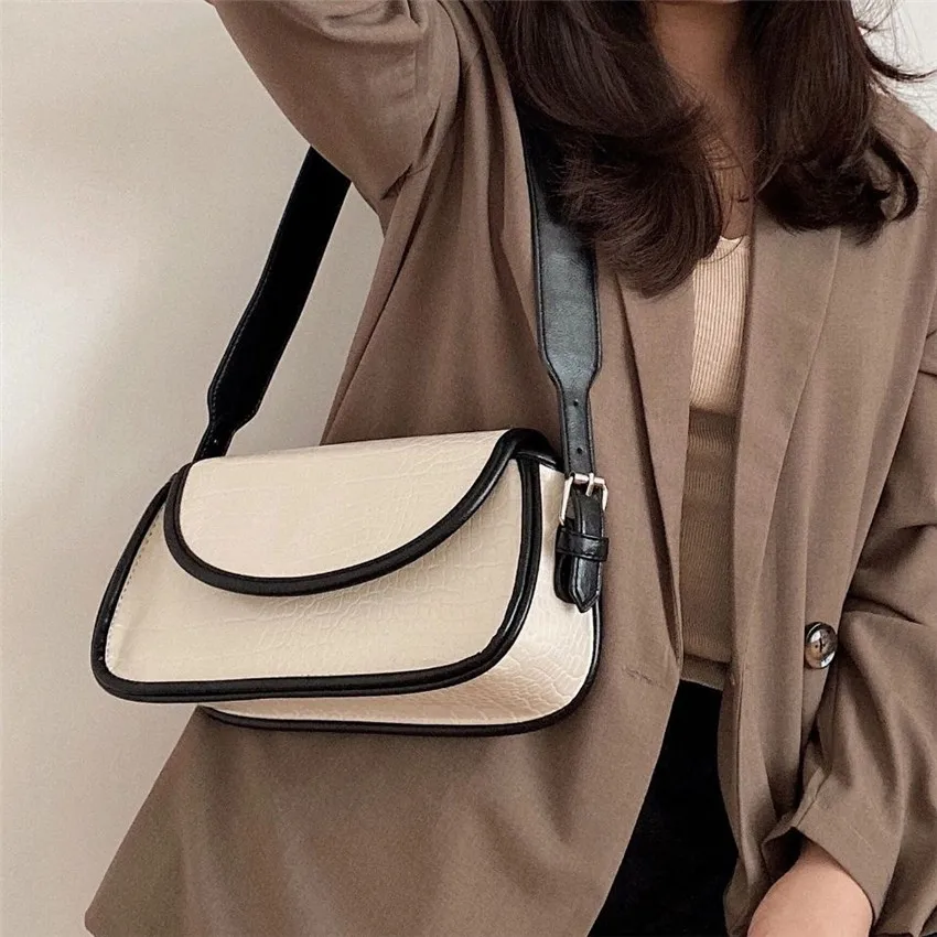 Women Nylon Messenger Bag Patchwork Solid Color High Capacity Hard Fashion Easy to Match ins 2021 Beige Elegant