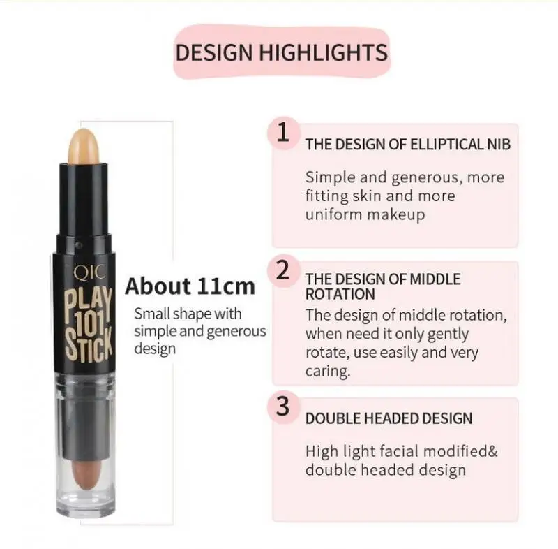 2 цвета хайлайтер для лица с двойной головкой стойкая 3d изменяющая контуры