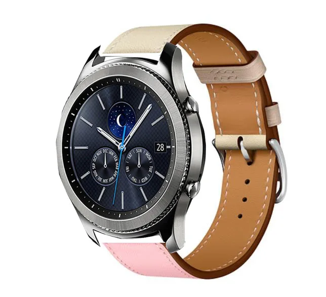Ремешок кожаный 22 мм для samsung galaxy 46 s3 band pebble time Ticwatch s2 s pro браслет amazfit GTR 47 pace Huawei GT