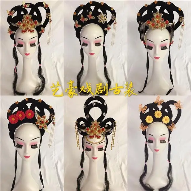 Китайские волосы длинный черный парик конский хвост кавайные парики для косплея