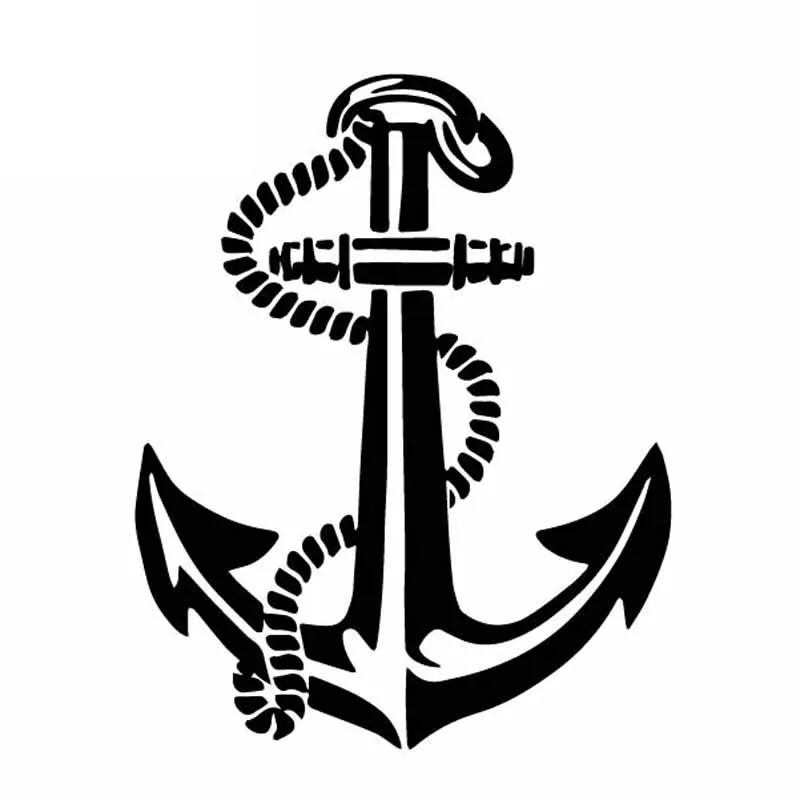

12CM*15CM Ship Boat Anchor Rope Delicate Seaman Travel KK Vinly Decal Nice Car Sticker Black/Silver Car Accessories