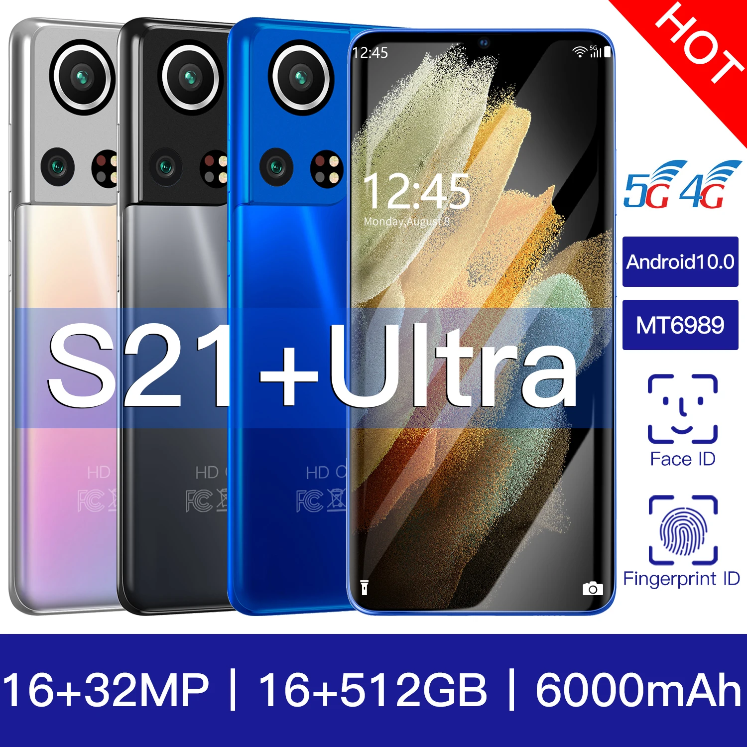 

2021 Global Version Smartphone S21 Ultra 16G 512GB Telephone 48MP Camera Celular Daul SIM Card 6000mAh 4G 5G Mobile Cell Phone