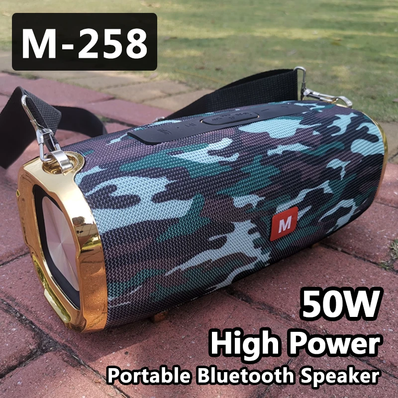 

XIAONI 50W High Power Outdoor Portable Buetooth Speaker Column Music Subwoofer 3D Sereo Support Radio TF Card AUX Speakers