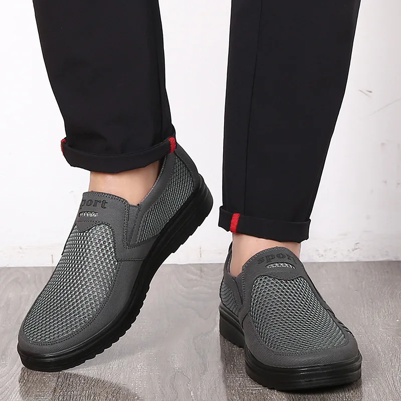 Fashion Summer Shoes Men Casual Air Mesh Large Sizes 38-46 Lightweight Breathable Slip-On Flats Chaussure Homme | Обувь