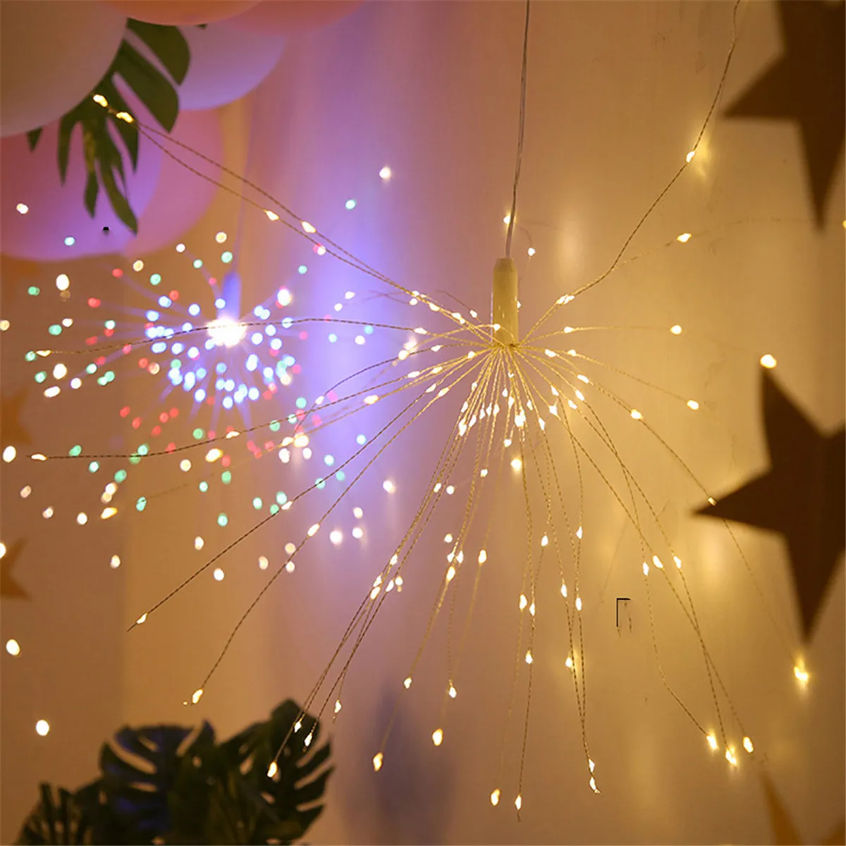 Фестивальная подвесная гирлянда Starburst 160 светодиодов DIY фейерверк медная
