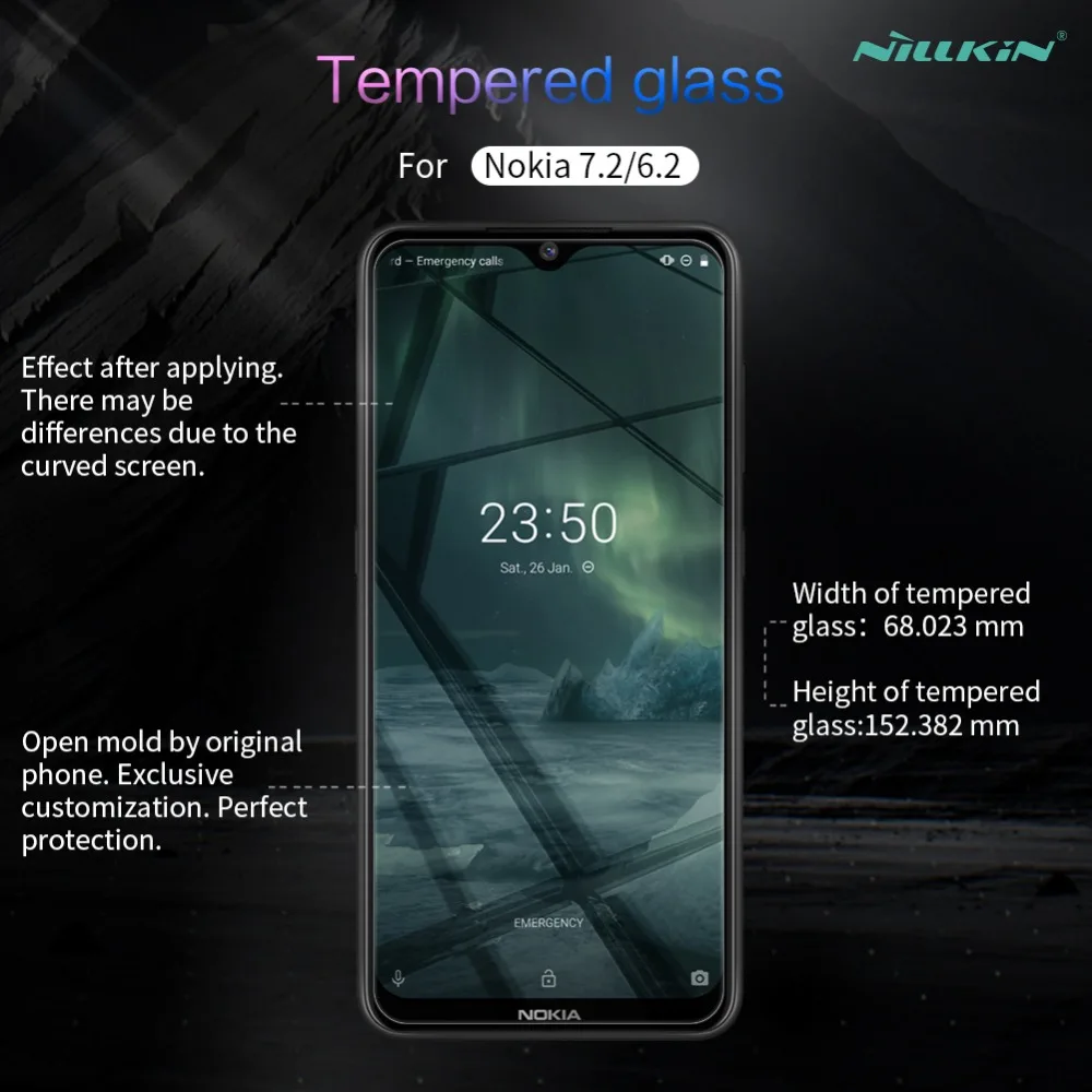 Закаленное стекло для Nokia 7,2, защита экрана, Оригинальная NILLKIN Amazing 9H Nano, Взрывозащищенная защитная пленка для Nokia 7,2 6,2