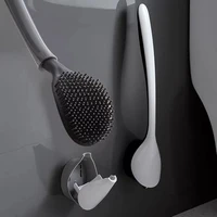 silicone brush toilet brush no dead corner wash toilet brush household wall mounted creative bathroom cleaning brush kit