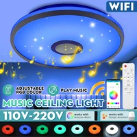 200w 40cm33cm wifi modern rgb led ceiling light home app bluetooth music smart ceiling lampremote control for googlealexa