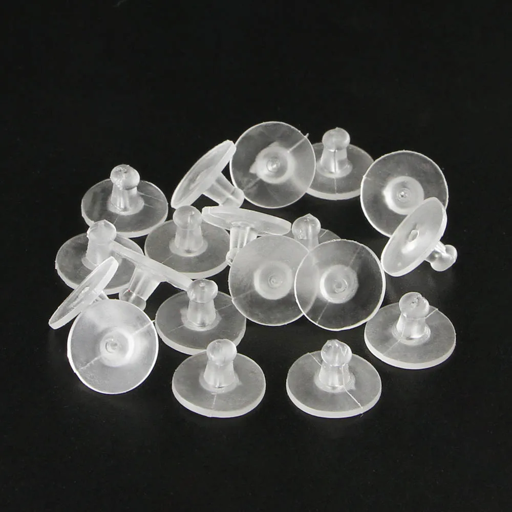 Фото 100 шт 11x6 мм для изготовления круглых пластиковых ушной серьги обратно конечные
