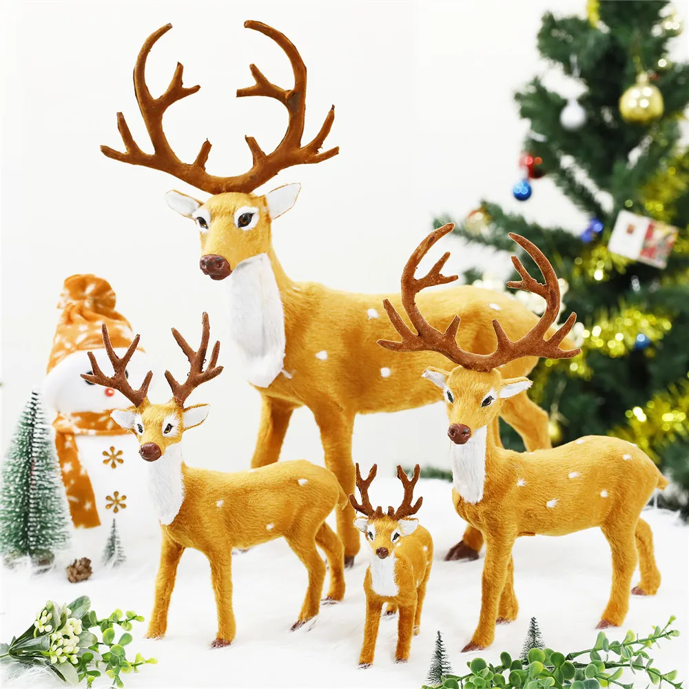 

70/60/50/45/35cm Reindeer Christmas Deer Xmas Elk Plush Simulation Christmas Decorations For Home Merry Christmas New Year Gifts