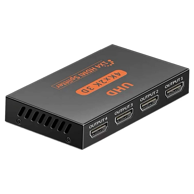 

HDMI Compatible Splitter 1 in 4 Out, 4K Supports Full Ultra HD 1080P Switch Splitter for PC DVD HDTV Projector