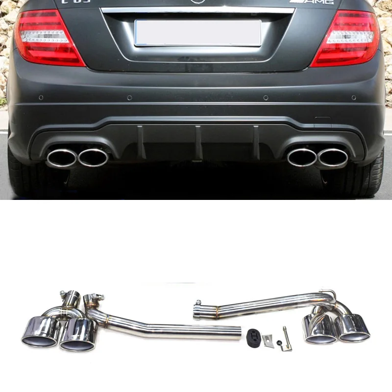 

For Benz W204 C200 C180 C260 Exhaust Tip C63 M sport 4 out stainless steel exhaust pipe muffler tip tailpipe in 2008-2013