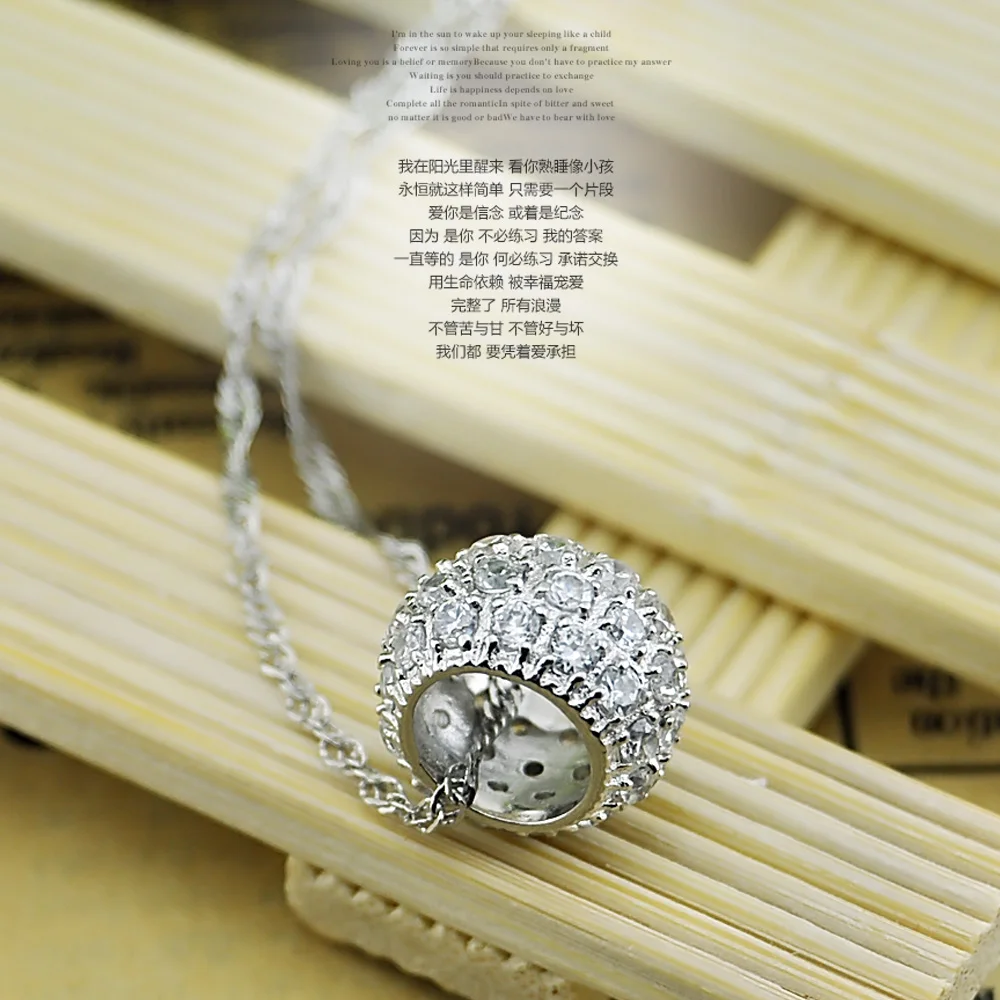 Ожерелье из серебра 925 пробы с подвеской в виде Круга|Ожерелья| |