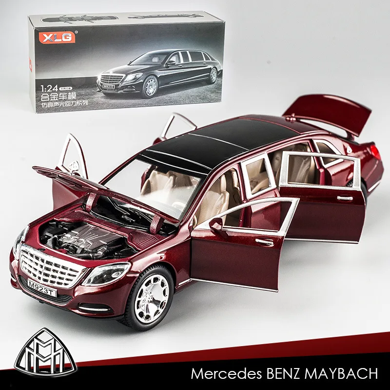 

High quality with lights and pull can back Six-door alloy S600 1:24 model car the best gifts and toys for children's toys