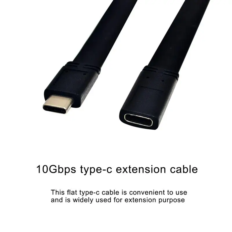 Billig Typ-c Kabel USB 3,1 Typ-c Männlich Zu Weiblich Verlängerung Kabel 10Gbps Übertragung Geschwindigkeit Flache Daten Kabel