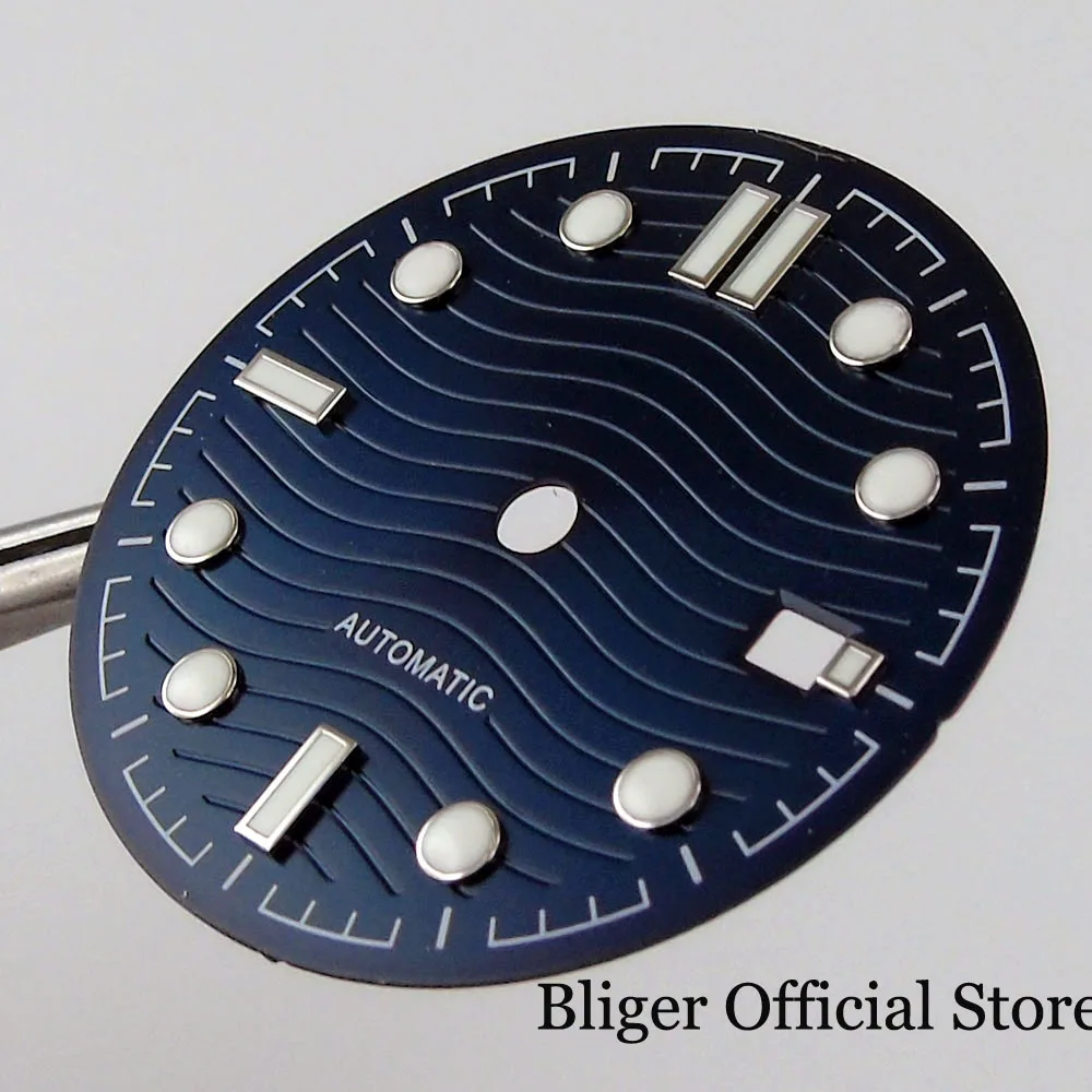 Наручные часы Nologo 31 мм черные белые синие наручные с волнистыми узорами для