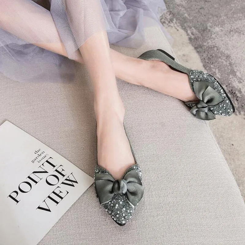 Size 43 Slip on Flats Shoes for Women Pointed Toe Leisure Shoes Women Flat Loafers Fashionable Ladies Shoes New Casual Shoe