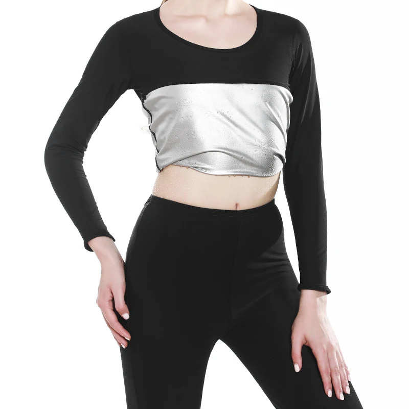 

2021 Trendy Thermal Underwear Women Thermal Underwear Sauna Sweat Suits Sport Fashion Long Johns Thin Comfortable Shapewear Set
