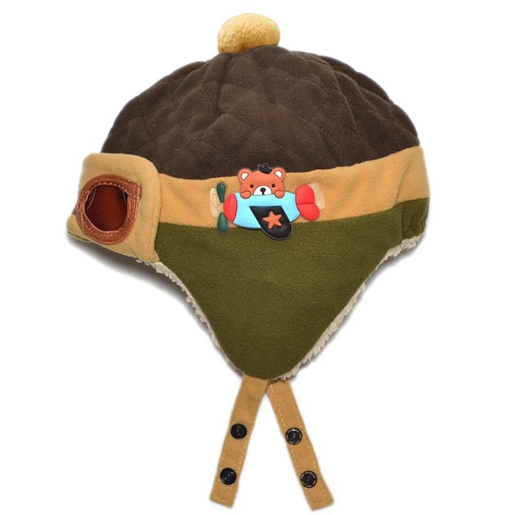 Новая Милая зимняя теплая детская шапка-Авиатор для младенцев малышей мальчиков