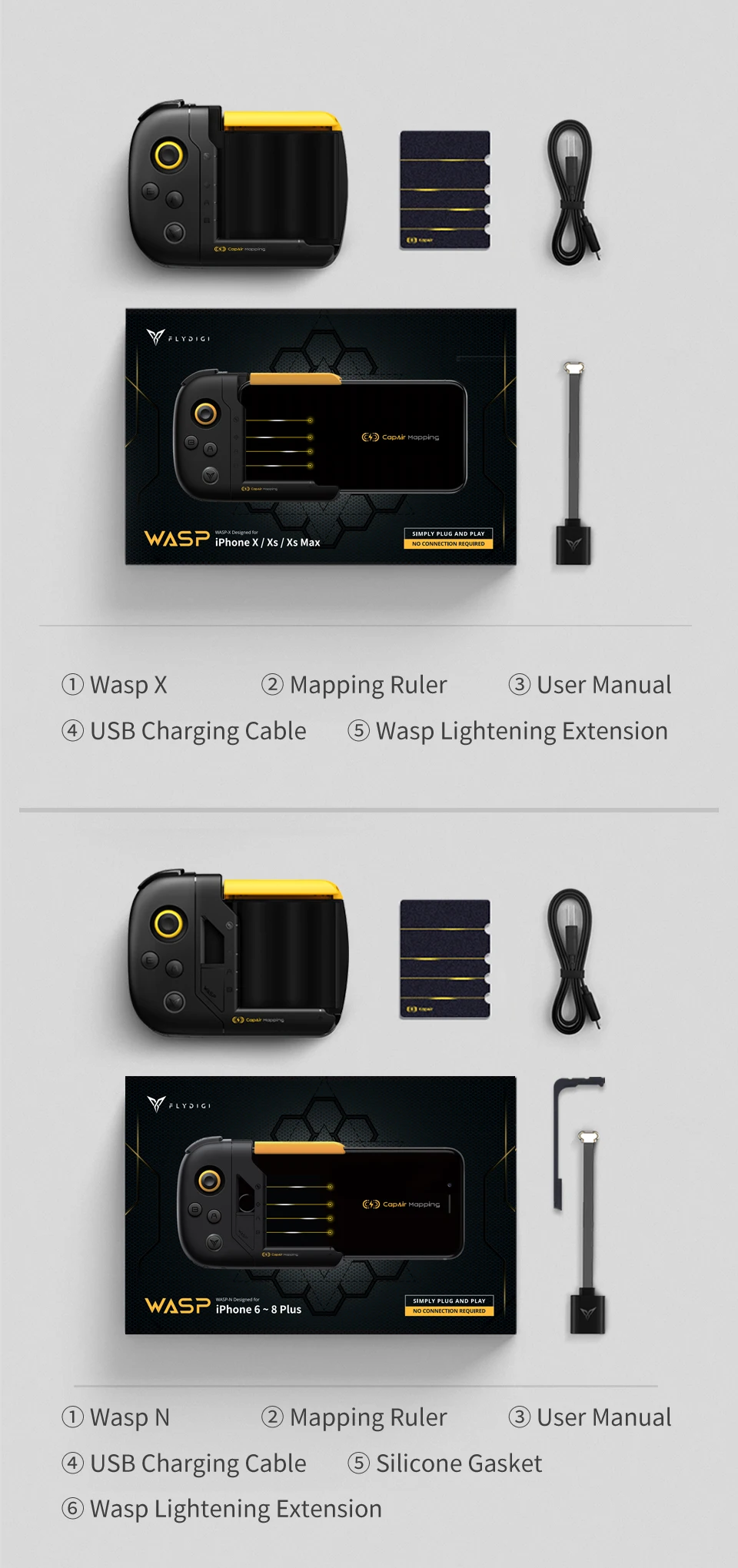 Flydigi WASP N/X подключи и играй без Bluetooth и приложения для IOS только половина руки половина сенсорного контроллера pubg мобильный портативный геймпад