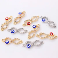 10pcs handmade rhinestone blue and red eyes infinity symbol pendants diy charms for bracelet jewelry crafts making 9 727mm p386