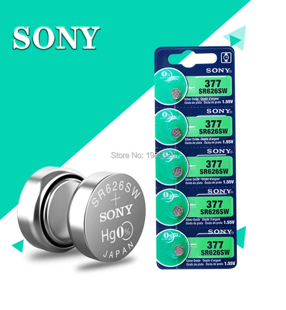 1 шт. оригинальные батарейки для часов SONY AG4 377A 55 LR626 SR626SW SR66 LR66 сделано в