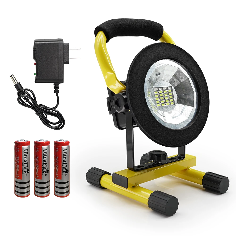 

30W Rechargeable Spotlight Waterproof IP65 Floodlights Led Lights Movable Camping Flood light Battery Powered Work Lamp