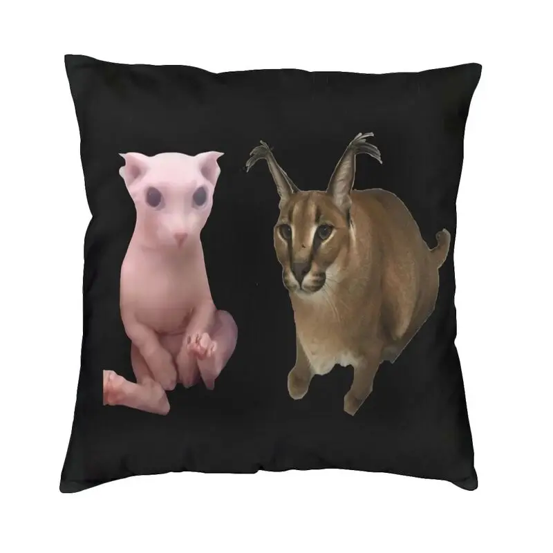 

Personalized Modern Big Floppa And Bingus Cushion Cover for Sofa Velvet Cat Throw Pillow Case Bedroom Decoration Pillowcase