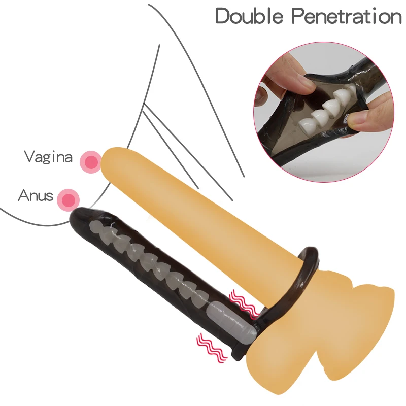 G Spot петух кольцо ремешок на фаллоимитатор Двойное проникновение Анальная пробка