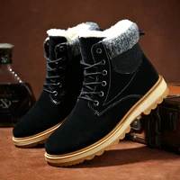 winter new snow boots mens high top martin boots plus velvet thickening comfort and warmth mens outdoor non slip cotton shoes