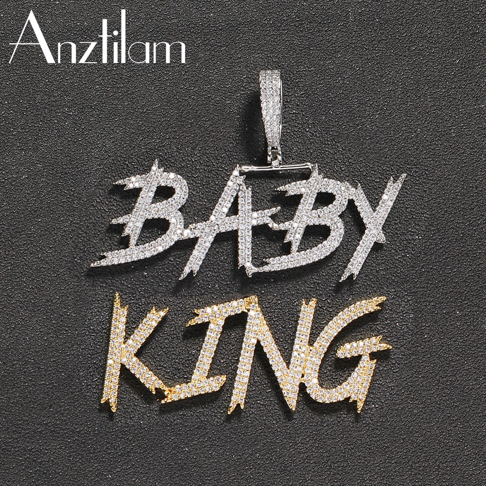 Ожерелья в стиле хип хоп с именем под заказ логотипом шрифтом сверкающие