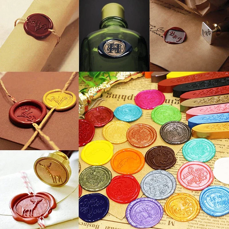 

2Pcs Antique Sealing Wax Sticks with Wick for Postage Letter Retro Wax Seal Stamp,24 Colors