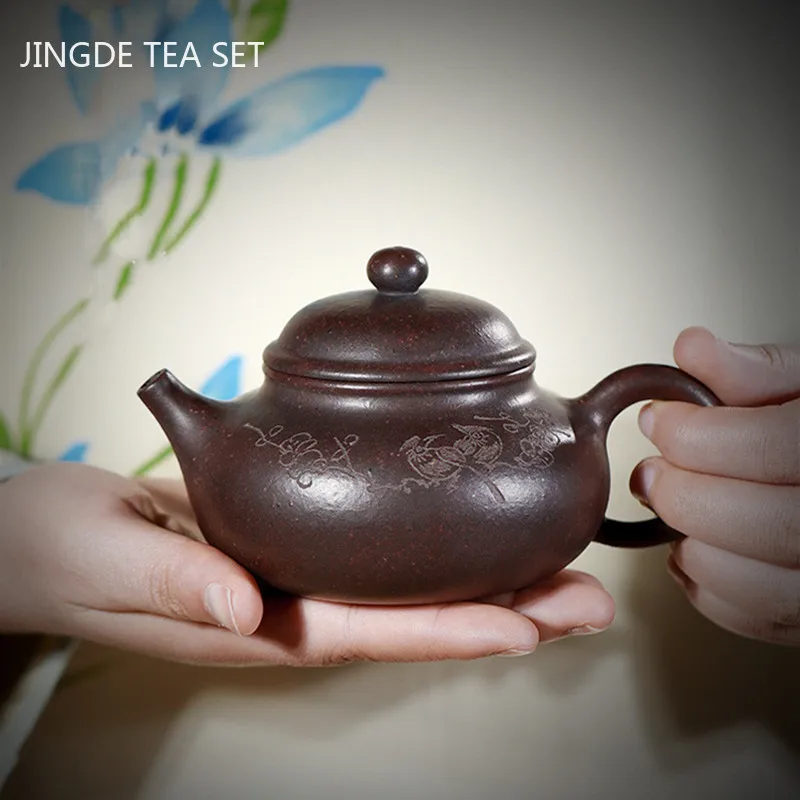 

Чайные горшки Yixing из пурпурной глины, сырая руда, пурпурная грязь, дрова, сменный красивый чайник, бутиковый чайный набор ручной работы, 230 мл