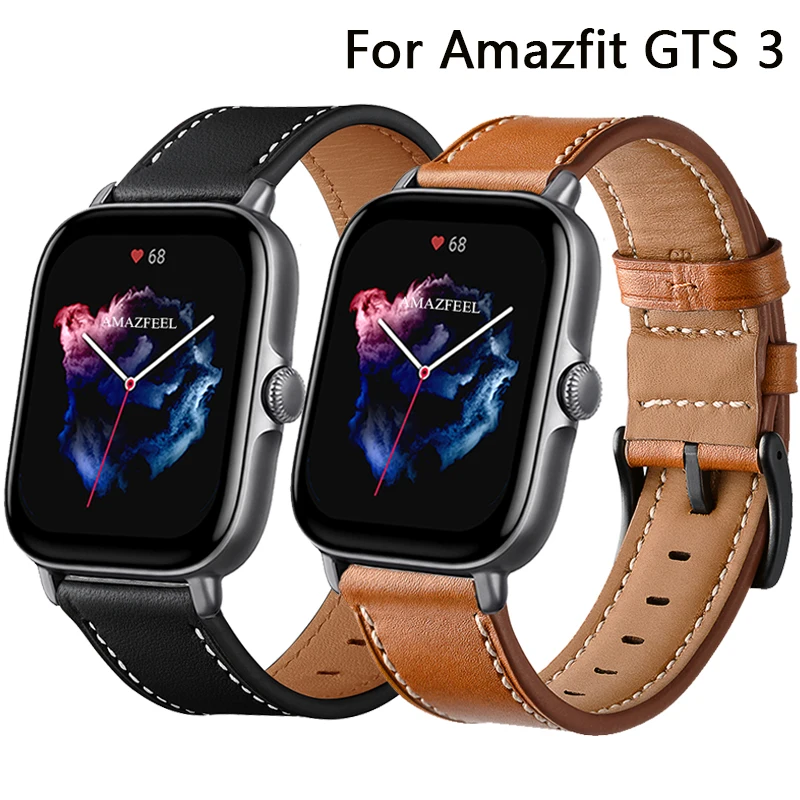 

Strap For Xiaomi huami Amazfit GTS 3 Smartwatch Genuine Leather bracelet For amazfit GTS/GTS 2 mini/GTS 2/GTS 2e Watch band 20mm