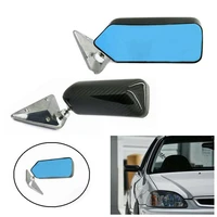f1 style carbon fiber side mirror blue mirror with metal bracket real carbon fiber cover universal fitment left right