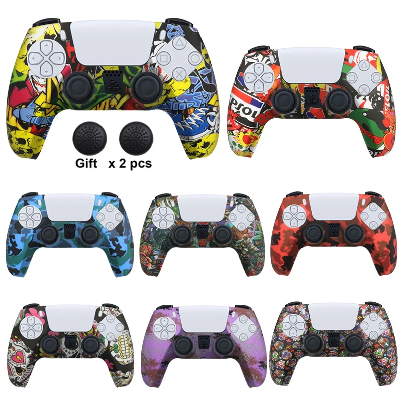 

Soft Silicone For SONY Playstation 5 For PS5 Controller Protection Case For PS5 Gamepad Gel Rubber Cover Thumb Grips Caps