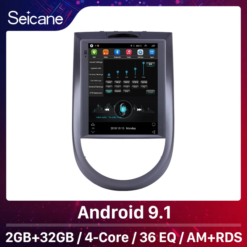 Автомагнитола Seicane на Android 9 7 с экраном 1 дюйма GPS камерой заднего вида и
