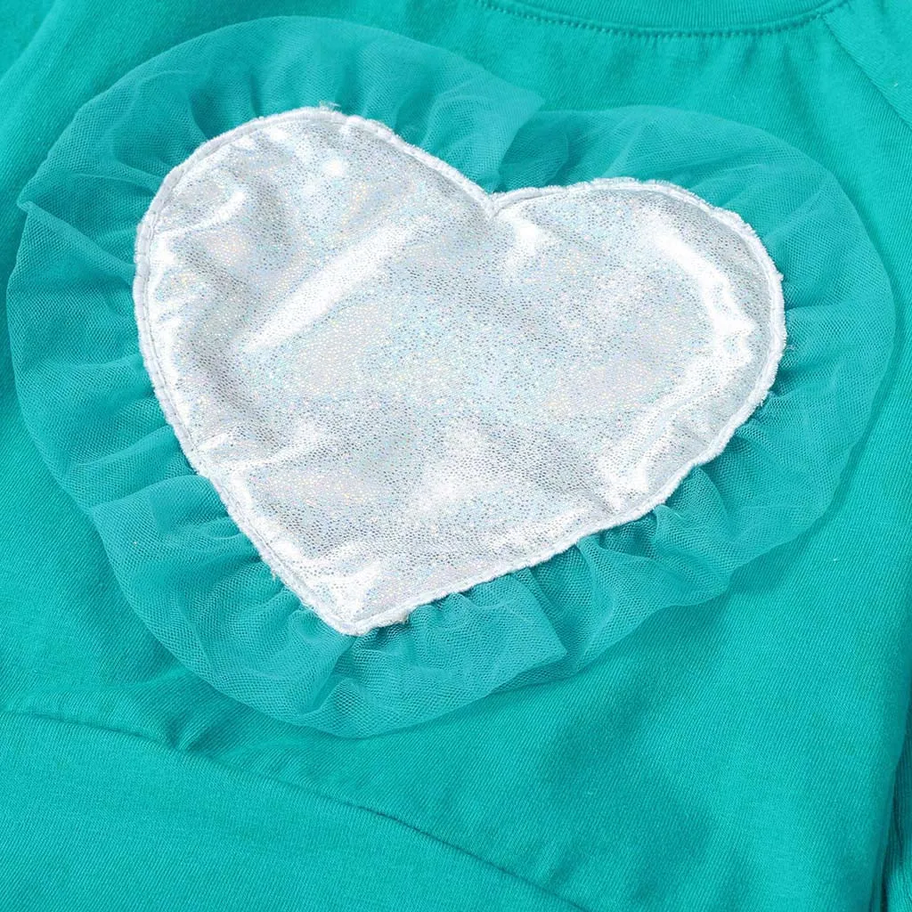 2 шт. Детский свитшот с оборками и сердечками | Мать ребенок